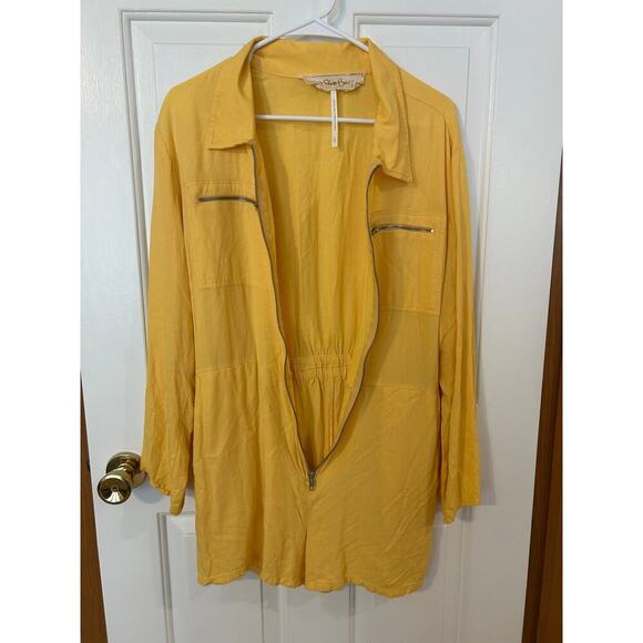 Jen's Pirate Booty Palmetto Romper 6 pocket yellow tropical - Picture 3 of 7